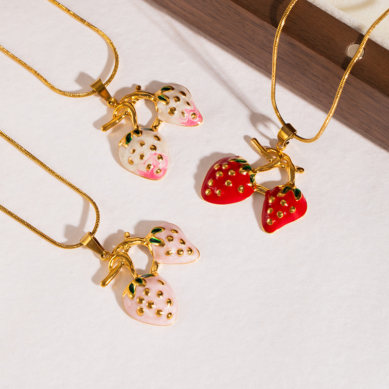 Collar con colgante de fresa e - Snake Plant reseña y precio