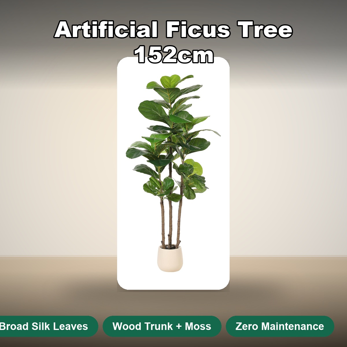 Árbol de Ficus Artificial de 1 - Fiddle Leaf Fig reseña y precio