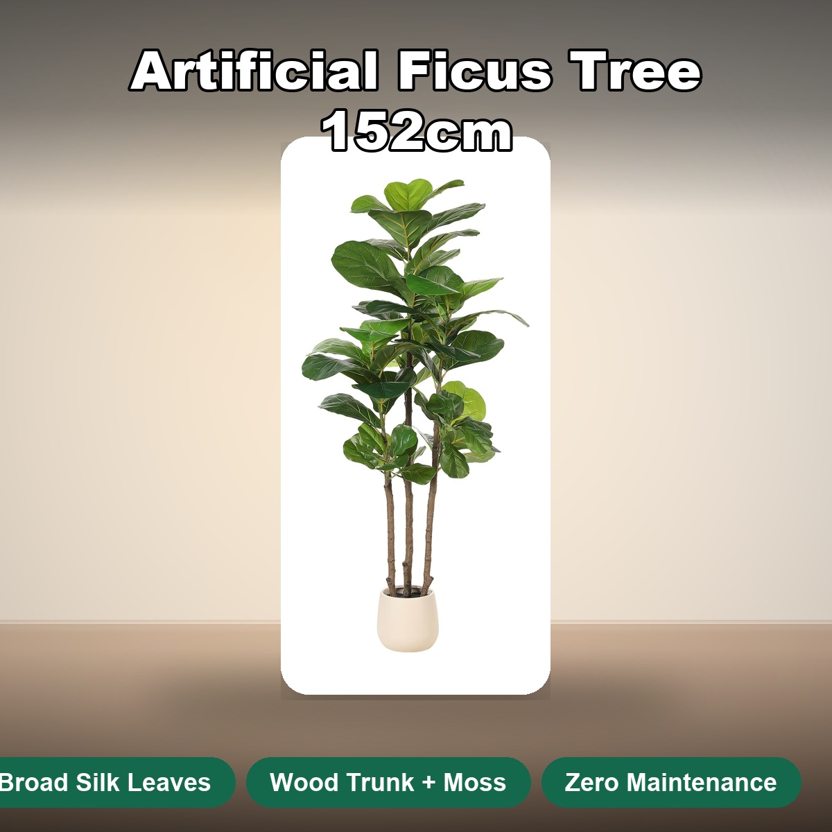 Árbol de Ficus Artificial de 1 - Fiddle Leaf Fig reseña y precio