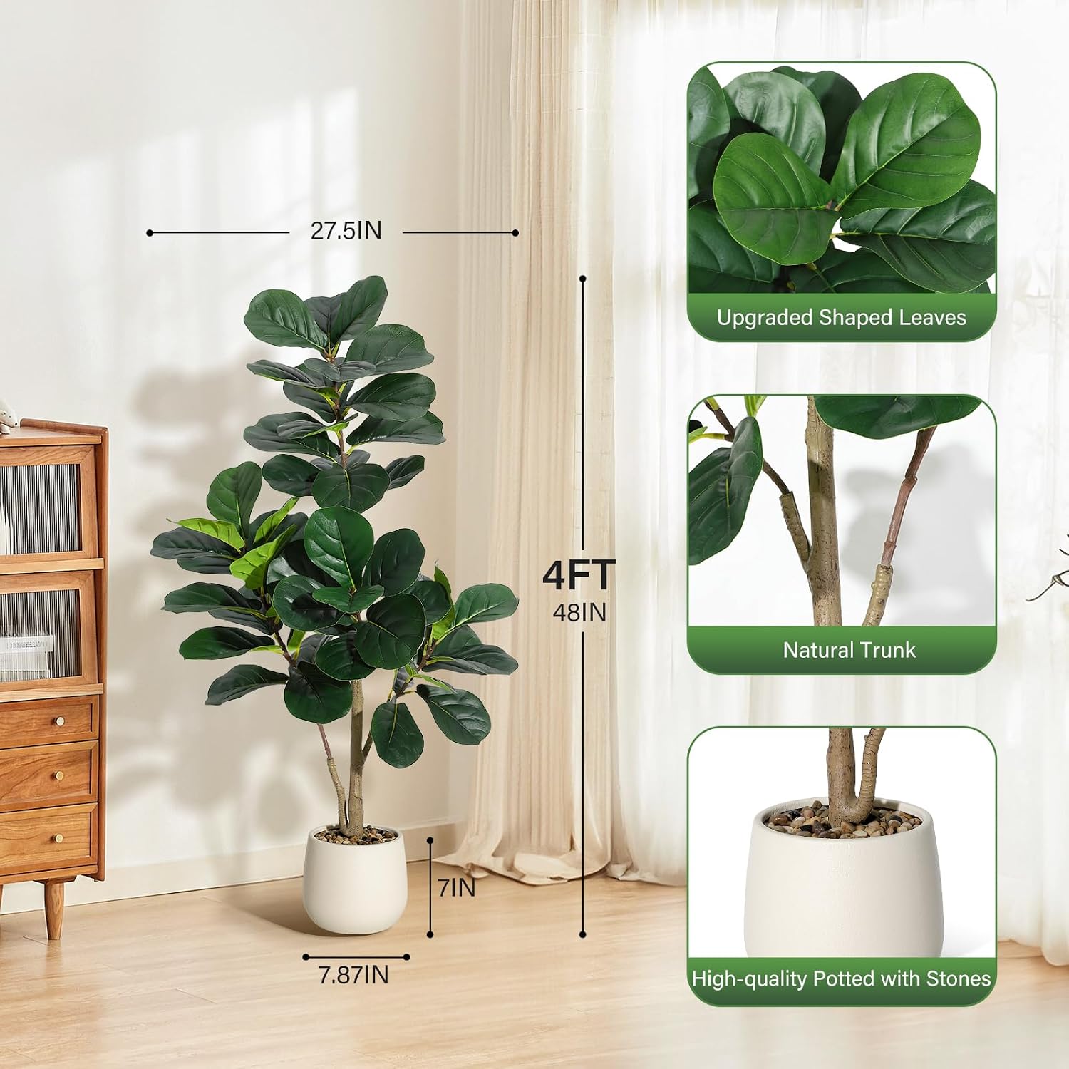 Árbol artificial de higuera de - Fiddle Leaf Fig reseña y precio