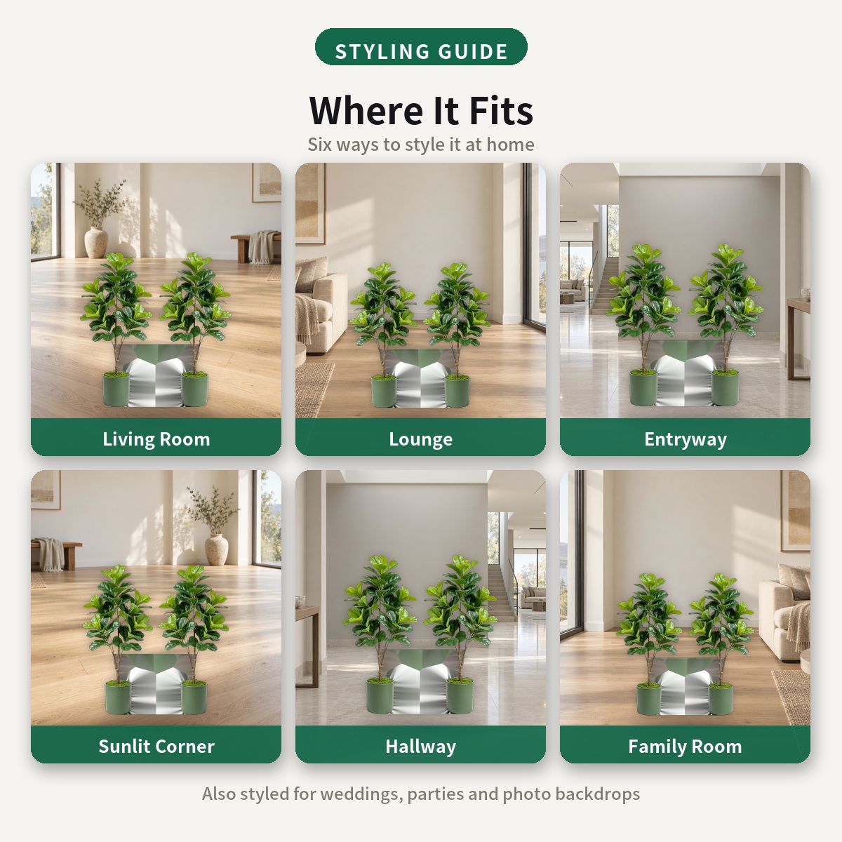 Árbol de Ficus Artificial de 1 - Fiddle Leaf Fig reseña y precio