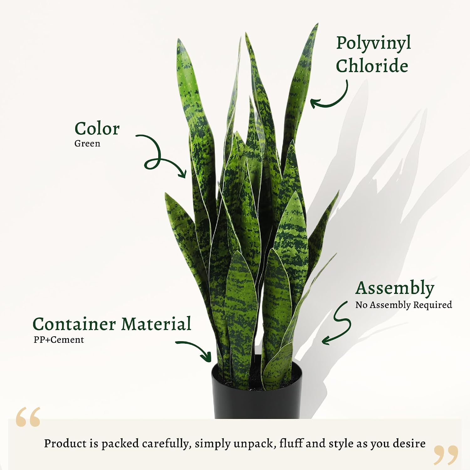 Planta artificial de sansevier - Snake Plant reseña y precio